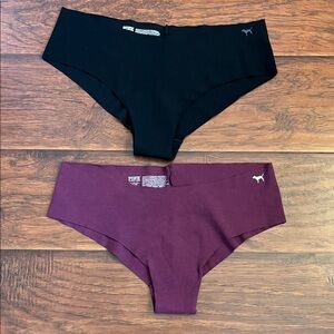 NWOT Victoria's Secret PINK Maroon & Black Cheekster Panties XL